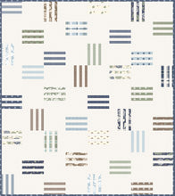 Load image into Gallery viewer, Rugby stripe quilt - perfect boy quilt! Make it with a Honeybun (1.5" strips) or fat eighths. Fabric is Harvest Road by Lella Boutique for Moda Fabrics.
