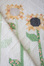 Load image into Gallery viewer, Scrappy sunflower quilt by Lella Boutique. Fabric is Farmer's Daughter by Lella Boutique for Moda Fabrics.