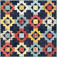 Load image into Gallery viewer, Trinkets boho quilt design by Lella Boutique. Fat quarter friendly. Fabric is Biscuits & Gravy by BasicGrey for Moda. Modern quilt design would make a great boy quilt.