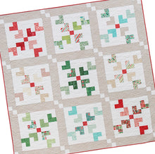 Load image into Gallery viewer, Snowfall Quilt Model in Evergreen Fabric