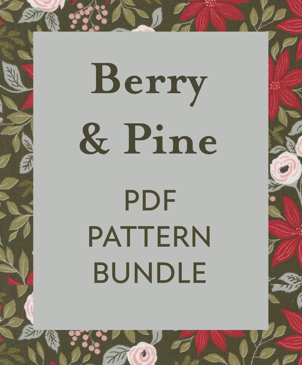 Lella Boutique's Berry & Pine PDF pattern collection. Christmas quilt pattern collection include a holiday house quilt, Christmas gift quilt, Santa and reindeer quilt, and geometric tree quilt. All use traditional piecing. Download the quilt pattern bundle for 20% off