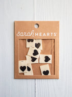 Black Heart Woven Labels by Sarah Hearts