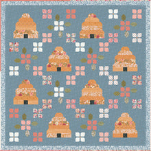 Load image into Gallery viewer, Bloom &amp; Buzz beehive and flower quilt by Lella Boutique. Jelly Roll friendly Fabric is Wild Honey by Lella Boutique for Moda Fabrics (Nov 2025).