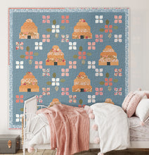 Load image into Gallery viewer, Bloom &amp; Buzz beehive and flower quilt by Lella Boutique. Jelly Roll friendly Fabric is Wild Honey by Lella Boutique for Moda Fabrics (Nov 2025).