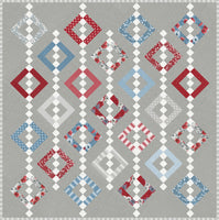 Chandelier 2 quilt by Vanessa Goertzen of Lella Boutique. Fabric is Old Glory by Lella Boutique for Moda Fabrics - in shops Feb 2024. Jelly Roll or Layer Cake friendly.