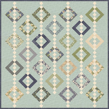 Load image into Gallery viewer, "Chandelier 2" cascading diamond quilt featuring a jelly roll or layer cake by Vanessa Goertzen. Fabric is True Love by Lella Boutique for Moda Fabrics. Download the PDF here!
