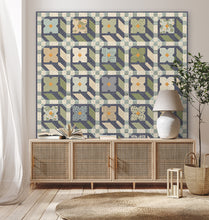 Load image into Gallery viewer, &quot;Flower Press&quot; geometric flower quilt by Lella Boutique. Layer Cake friendly - fabric is True Love by Lella Boutique for Moda Fabrics. Download the PDF here.