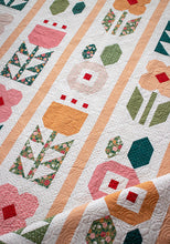 Load image into Gallery viewer, "Garden Party" patchwork flower quilt by Vanessa Goertzen of Lella Boutique. Fat quarter friendly and reminiscent of vintage floral wallpaper. Fabric is Garden Glam by Lella Boutique for Moda Fabrics (Nov 2026). Download the PDF here!