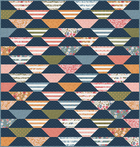 Honey Glow easy hexagon quilt in Wild Honey fabric by Lella Boutique for Moda Fabrics. Cut Honeybun precut quilt!