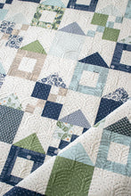 Load image into Gallery viewer, "House Party" scrappy house quilt made with 12 fat quarters of True Love Fabric by Lella Boutique for Moda Fabrics. Download the PDF here.