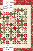 Load image into Gallery viewer, "Hot Cross Buns" graphic plus sign quilt by Lella Boutique. Make it with a Jelly Roll or Layer Cake. Fabric is Peppermint Cocoa by Lella Boutique for Moda Fabrics. Download the PDF here.