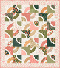 Load image into Gallery viewer, "Dishes" beginner curve quilt using the Circle Savvy Ruler and a Layer Cake. Fabric is Garden Glam by Lella Boutique for Moda Fabrics. Download the PDF here!