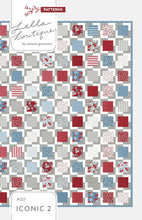 Load image into Gallery viewer, &quot;Iconic 2&quot; geometric quilt by Lella Boutique. Makes a great 4th of July quilt in Old Glory fabric by Lella Boutique for Moda Fabrics. Great scrap quilt using charm packs or a Layer Cake.