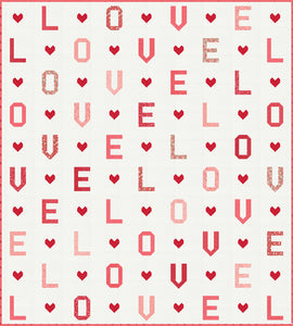 "L-O-V-E" word quilt by Lella Boutique. Fabric is Love Blooms by Lella Boutique for Moda Fabrics (Nov 2024). Fat eighth friendly. Download the PDF here!
