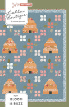 Load image into Gallery viewer, Bloom &amp; Buzz beehive and flower quilt by Lella Boutique. Jelly Roll friendly Fabric is Wild Honey by Lella Boutique for Moda Fabrics (Nov 2025).