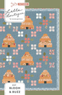 Bloom & Buzz beehive and flower quilt by Lella Boutique. Jelly Roll friendly Fabric is Wild Honey by Lella Boutique for Moda Fabrics (Nov 2025).