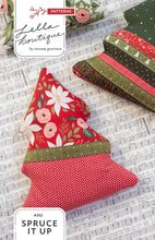 Load image into Gallery viewer, &quot;Spruce it Up&quot; stuffed tree sewing pattern In Berry &amp; Pine fabric by Vanessa Goertzen of Lella Boutique. Fat quarter friendly. Download the PDF here!