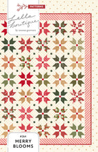 Load image into Gallery viewer, "Merry Blooms" simple Christmas flower quilt by Vanessa Goertzen of Lella Boutique. Make it with fat quarters or fat eighths. Fabric is Peppermint Cocoa by Lella Boutique for Moda Fabrics (May 2027). Download the PDF here.