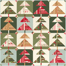 Load image into Gallery viewer, "Pine Needles" scrappy Christmas tree quilt made with a fat eighth bundle of Peppermint Cocoa fabric by Lella Boutique for Moda Fabrics. Download the PDF here!