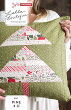 Load image into Gallery viewer, "Pine 4 U" Scrappy Christmas tree pillow pattern by Vanessa Goertzen of Lella Boutique.. Fabric is Peppermint Cocoa by Lella Boutique for Moda Fabrics. Download the PDF here.