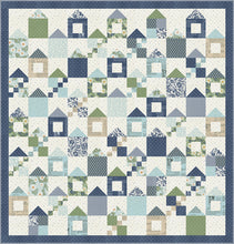 Load image into Gallery viewer, "House Party" scrappy house quilt made with 12 fat quarters of True Love Fabric by Lella Boutique for Moda Fabrics. Download the PDF here.