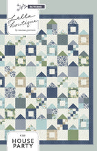 Load image into Gallery viewer, "House Party" scrappy house quilt made with 12 fat quarters of True Love Fabric by Lella Boutique for Moda Fabrics. Download the PDF here.