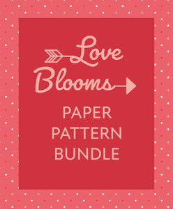 Love Blooms paper pattern bundle by Lella Boutique. Cute collection of valentines quilt patterns.,