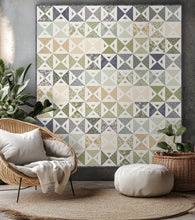 Load image into Gallery viewer, &quot;Meet Cute&quot; simple geometric triangle quilt In True Love fabric by Lella Boutique for Moda Fabrics. Make it with fat quarters, fat eighths, or scraps. Download the PDF here!