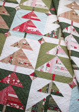 Load image into Gallery viewer, "Pine Needles" scrappy Christmas tree quilt made with a fat eighth bundle of Peppermint Cocoa fabric by Lella Boutique for Moda Fabrics. Download the PDF here!