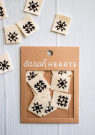 Black Quilt Block Woven Labels by Sarah Hearts
