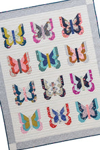 Load image into Gallery viewer, Madame Butterfly small butterfly quilt from the book: Charm School - 18 Quilts from 5&quot; Squares by Vanessa Goertzen of Lella Boutique. Get your autographed copy of the book here! Lots of great charm pack quilts. Fabric is assorted Cotton + Steel prints.