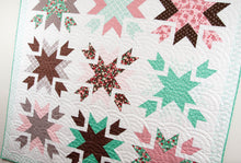 Load image into Gallery viewer, Snow Blossoms star quilt by Lella Boutique for Moda Fabrics. Make it with 9 fat quarters. Fabric is Into the Woods by Lella Boutique for Moda Fabrics.