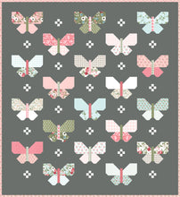 Load image into Gallery viewer, Flutter simple butterfly quilt pattern by Lella Boutique. Cute simple butterfly block made using fat eighths. Fabric is Lovestruck by Lella Boutique for Moda Fabrics.