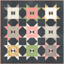 Load image into Gallery viewer, Barn Style simple farmhouse quilt block by Lella Boutique. Fat quarter barn quilt. Fabric is Farmer&#39;s Daughter by Lella Boutique for Moda Fabrics.