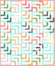 Load image into Gallery viewer, Beachcomber log cabin quilt by Vanessa Goertzen of Lella Boutique. Make it with a jelly roll or layer cake. Fabric is Sugar Pie by Lella Boutique for Moda Fabrics.