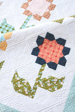 Load image into Gallery viewer, Cottage Blossoms flower quilt by Vanessa Goertzen of Lella Boutique. Make it with a layer cake or fat quarters. Fabric is Little Miss Sunshine by Lella Boutique for Moda Fabrics.