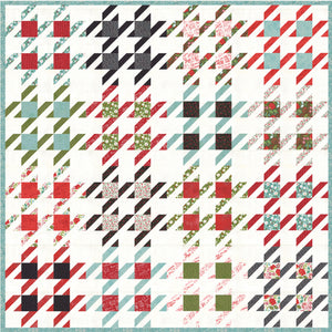 Checkmate houndstooth quilt by Vanessa Goertzen of Lella Boutique. Make it with fat quarters. Fabric is Juniper Berry by BasicGrey for Moda Fabrics. Download the PDF here!
