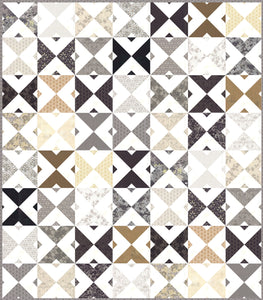 Double Dutch geometric triangle quilt by Lella Boutique. Make it with fat quarters or fat eighths. Fabric is Stiletto by BasicGrey for Moda Fabrics.