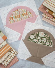 Load image into Gallery viewer, Gather basket quilt pattern by Lella Boutique. Make it with a Layer Cake, Jolly Bar, fat eighths, or scraps. Fabric is Easter Party by Indy Bloom Designs.
