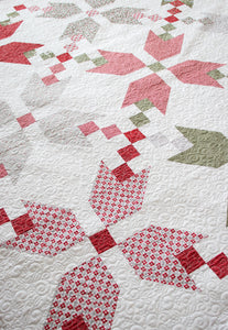 "Figgy Pudding" simple Christmas star quilt by Lella Boutique. Fat Quarter quilt. Fabric is Christmas Morning by Lella Boutique for Moda.