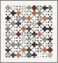 Load image into Gallery viewer, Hot Cross Buns plus sign quilt by Vanessa Goertzen of Lella Boutique. Make it with a Jelly Roll or Layer Cake. Fabric is Smoke &amp; Rust by Lella Boutique for Moda Fabrics. Great boy quilt!