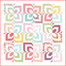 Load image into Gallery viewer, Kaleidoscope log cabin quilt by Vanessa Goertzen of Lella Boutique. Make it with a jelly roll. Fabric is Lollipop Garden by Lella Boutique for Moda Fabrics. Fun geometric quilt.