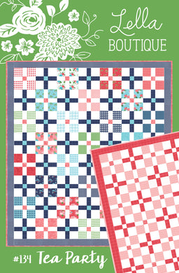 Tea Party Layer Cake quilt in Gooseberry fabric by Lella Boutique. Great simple square quilt!