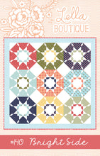 Load image into Gallery viewer, Bright Side sun quilt block by lella boutique. Fabric is Little Miss Sunshine by Lella Boutique for Moda Fabrics.