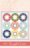 Bright Side sun quilt block by lella boutique. Fabric is Little Miss Sunshine by Lella Boutique for Moda Fabrics.
