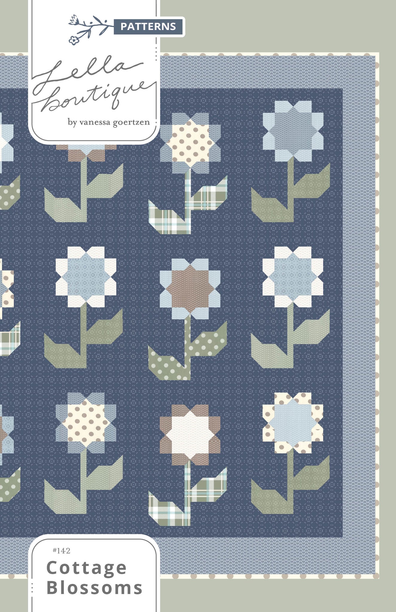 Cottage Blossoms by Lella Boutique, Vintage Tulips Mini, Botanical Garden by Chelsi, Scrappy Sunflowers quilt block patterns