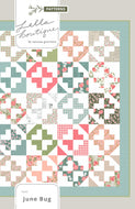 June Bug beginner quilt pattern by Lella Boutique. Make it with a layer cake or fat quarters. Fabric is Love Note by Lella Boutique for Moda Fabrics.