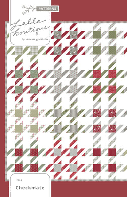 Checkmate pieced houndstooth quilt. Fat quarter friendly. Fabric is Christmas Eve by Lella Boutique for Moda Fabrics.