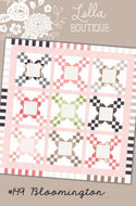 Bloomington jelly roll flower quilt by Lella Boutique. Fabric is Olive's Flower Market by Lella Boutique for Moda Fabrics.