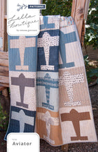 Load image into Gallery viewer, Aviator airplane quilt pattern by Lella Boutique. Bestselling airplane pattern made with fat quarters. Download the pattern here!